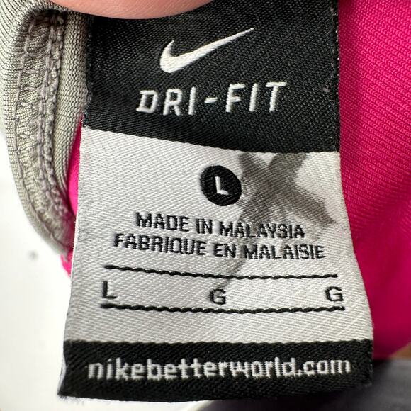 Nike Dri-Fit Pink Gray Full Zip Running Track Jacket Youth Size L Athletic Fit - Picture 8 of 14